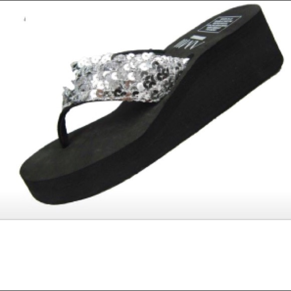 Bling Wedge Flip-Flops - Picture 2 of 5